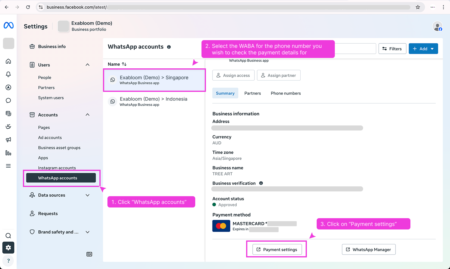 Go to Payment Settings