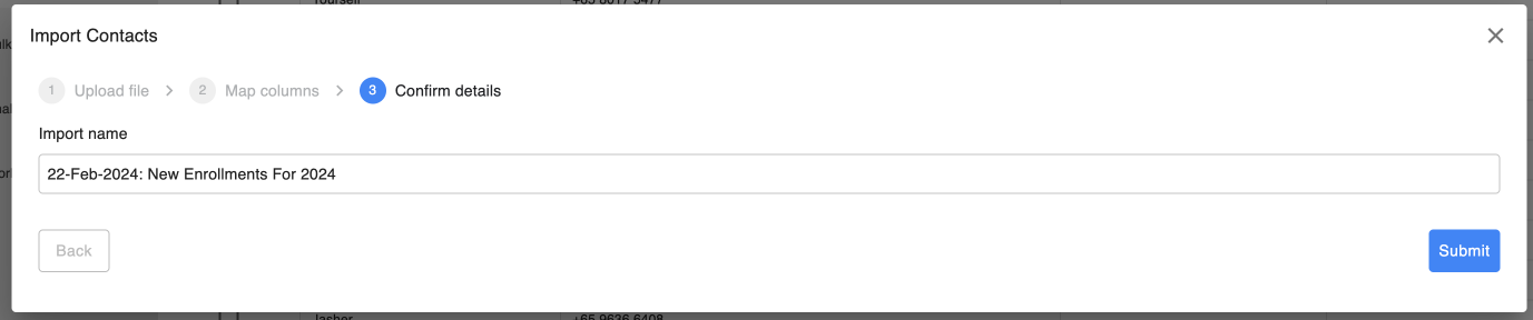 Describe Import Contacts