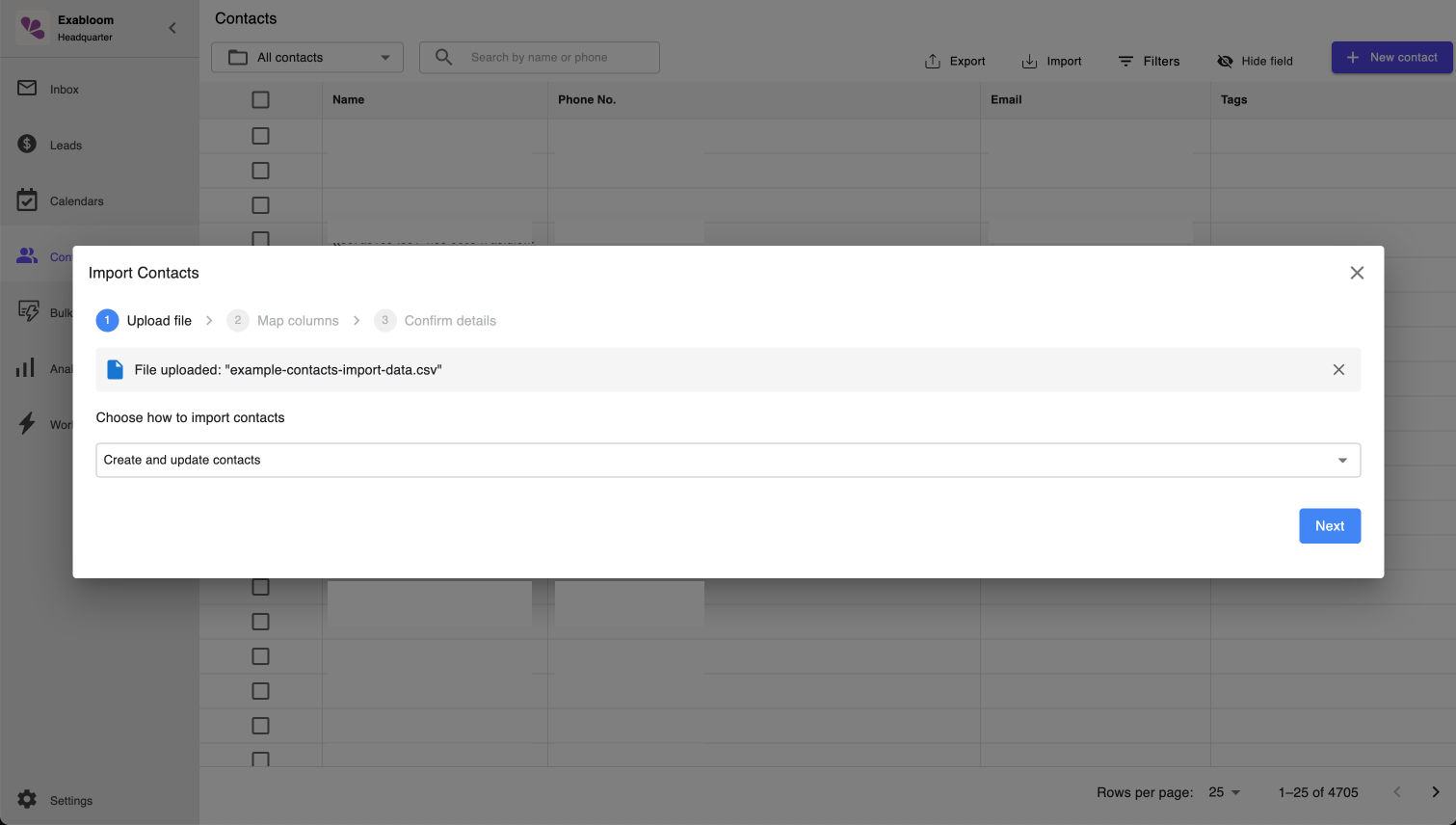 How to Import Contacts: Create and Update