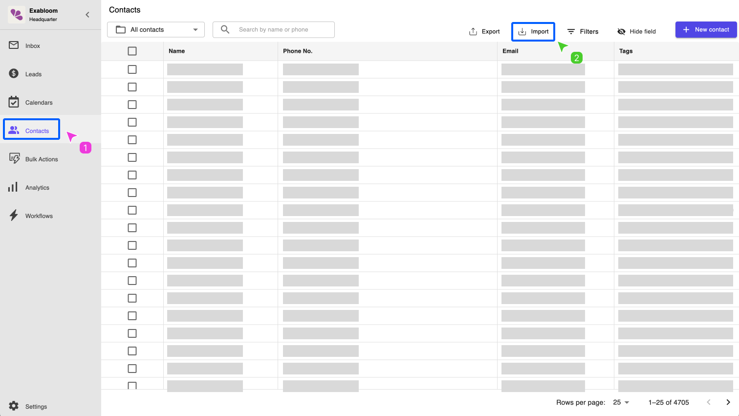 Select Contacts Import